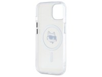 Capa MagSafe Karl Lagerfeld IML Metal Choupette Head para iPhone 15 Plus - Branca