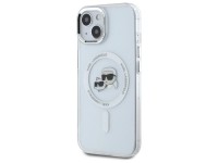 Capa MagSafe Karl Lagerfeld IML Metal Karl&Choupette Head para iPhone 15 - Branca Capa MagSafe Karl Lagerfeld IML Metal Karl&Choupette Head para iPhone 15 - Branca