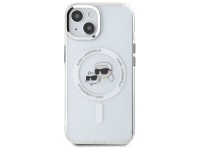 Capa MagSafe Karl Lagerfeld IML Metal Karl&Choupette Head para iPhone 15 - Branca Capa MagSafe Karl Lagerfeld IML Metal Karl&Choupette Head para iPhone 15 - Branca