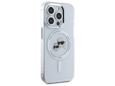 Karl Lagerfeld IML Metal Karl&Choupette Head MagSafe iPhone 15 Pro Case - White Karl Lagerfeld IML Metal Karl&Choupette Head MagSafe iPhone 15 Pro Case - White