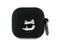 Funda 3D de silicona con cabeza de Choupette de Karl Lagerfeld para AirPods 4 - Negra