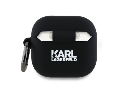Funda 3D de silicona con cabeza de Choupette de Karl Lagerfeld para AirPods 4 - Negra