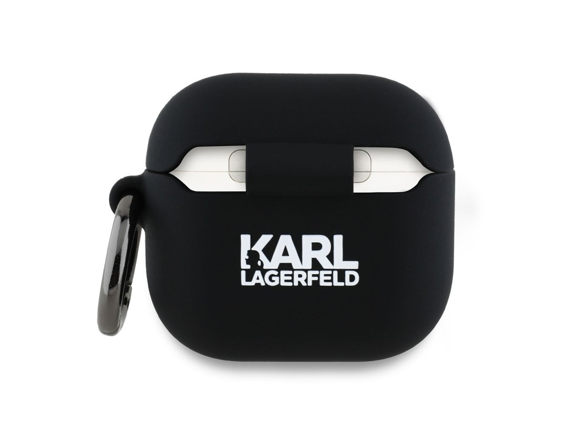 Funda 3D de silicona con cabeza de Choupette de Karl Lagerfeld para AirPods 4 - Negra