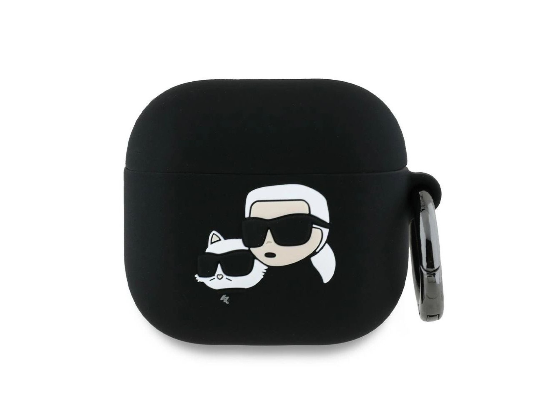 Karl Lagerfeld Silicone Karl&Chaupette Head 3D Case for AirPods 4 - Black