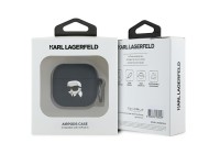 Capa 3D de silicone com a cabeça de Karl Lagerfeld para AirPods 4 - Preta Capa 3D de silicone com a cabeça de Karl Lagerfeld para AirPods 4 - Preta