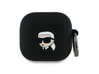 Capa 3D de silicone com a cabeça de Karl Lagerfeld para AirPods 4 - Preta Capa 3D de silicone com a cabeça de Karl Lagerfeld para AirPods 4 - Preta