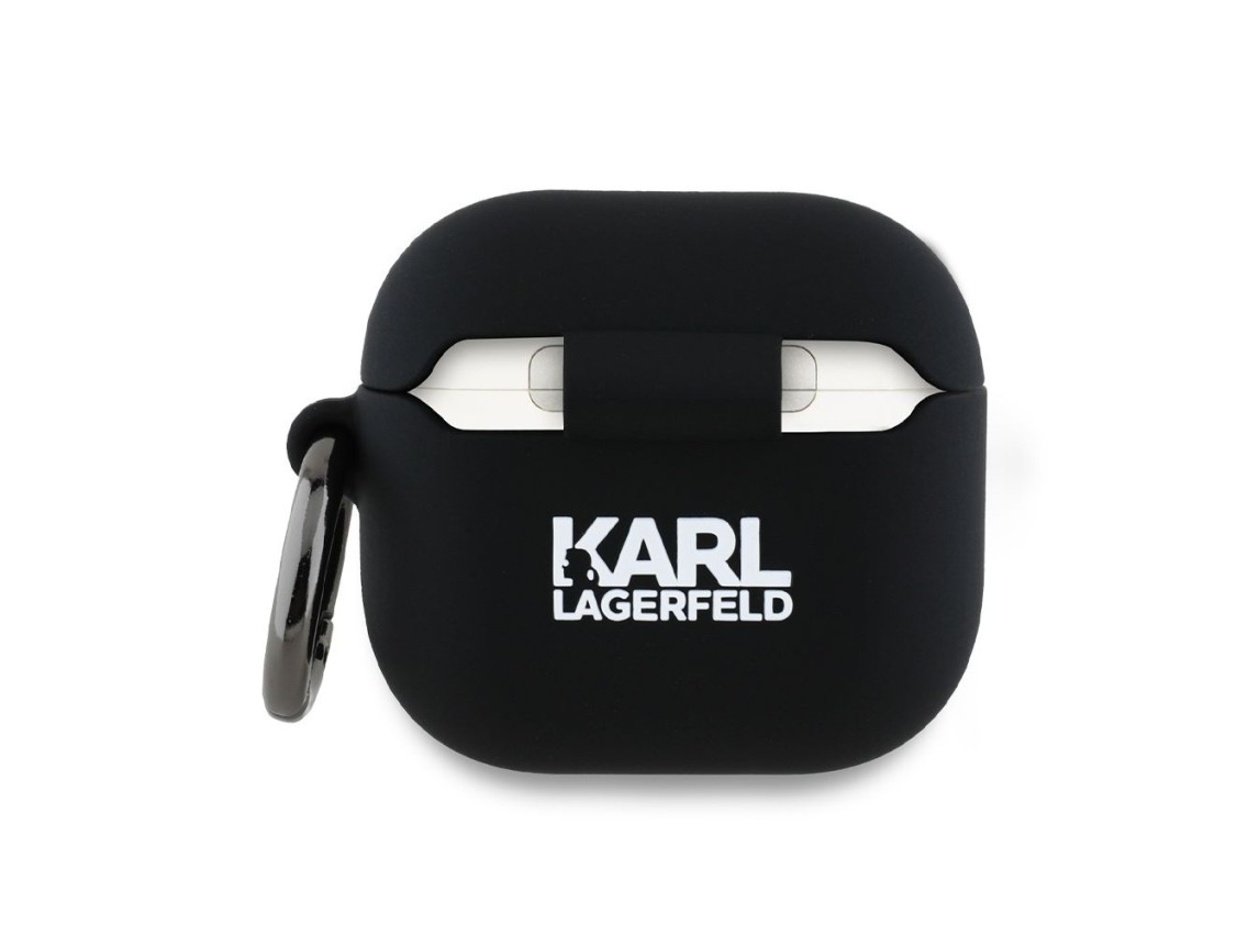 Karl Lagerfeld Silicone Karl&Chaupette Head 3D Case for AirPods 4 - Black