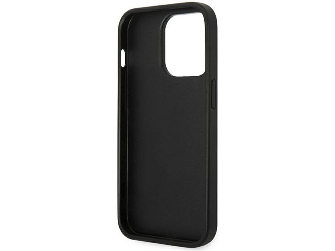 Karl Lagerfeld Saffiano Choupette Head Patch Case for iPhone 14 Pro - Black