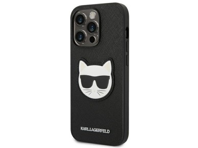Karl Lagerfeld Saffiano Choupette Head Patch Case for iPhone 14 Pro Max - Black Karl Lagerfeld Saffiano Choupette Head Patch Case for iPhone 14 Pro Max - Black