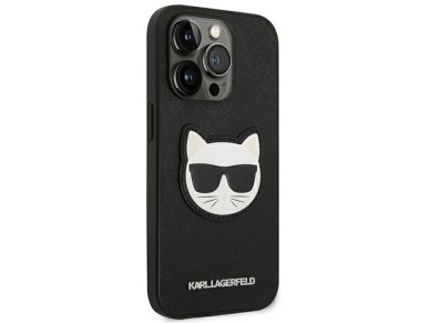 Karl Lagerfeld Saffiano Choupette Head Patch Case for iPhone 14 Pro Max - Black Karl Lagerfeld Saffiano Choupette Head Patch Case for iPhone 14 Pro Max - Black