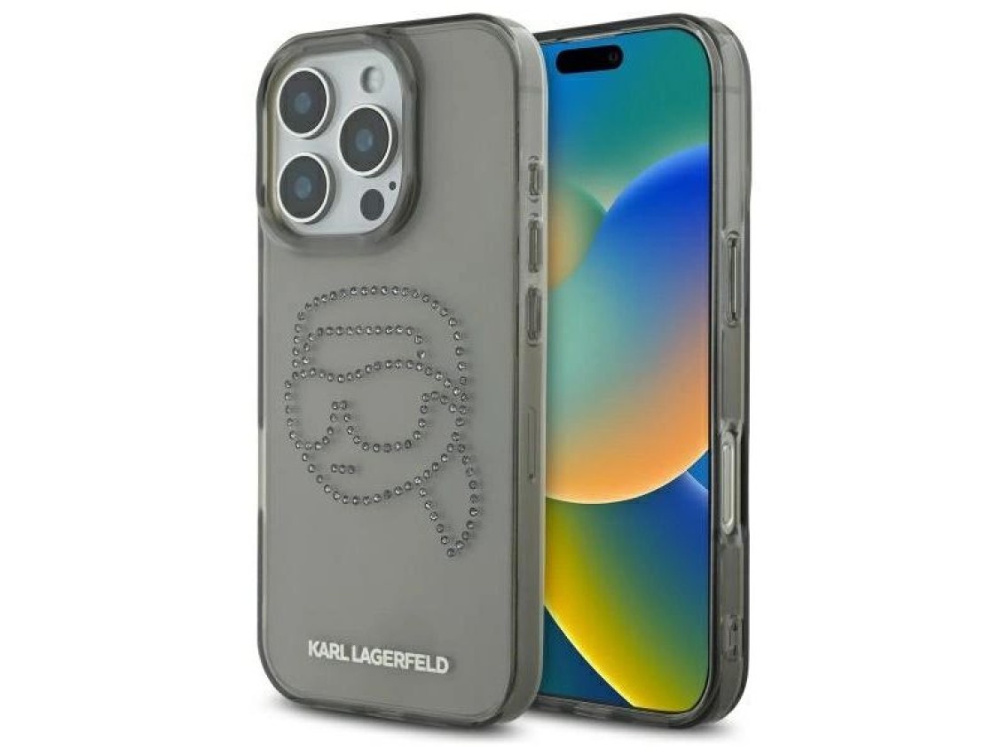 Karl Lagerfeld KLHCP16XHKHDCELK iPhone 16 Pro Max 6.9" black/black hardcase IML Rhinestones Karl Hea