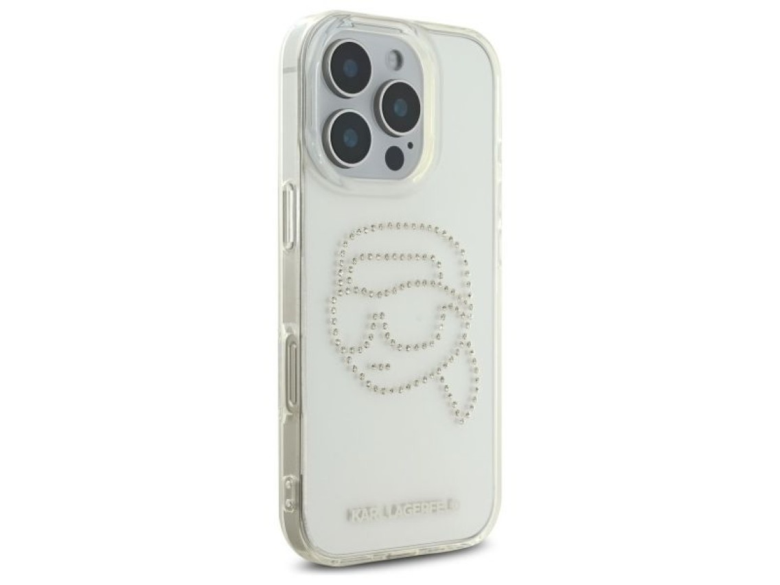 Karl Lagerfeld KLHCP16XHKHDCELT iPhone 16 Pro Max 6.9" transparent hardcase IML Rhinestones Karl Hea
