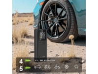 Compressor Wozinsky WPEP-8000, bomba el�trica, bateria externa de 8000mAh, lanterna - preto
