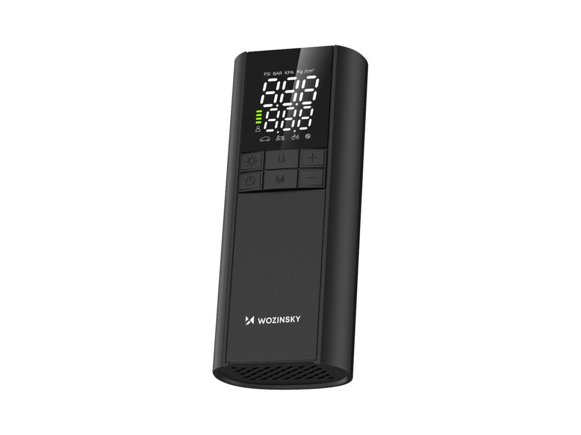 Compressor Wozinsky WPEP-8000, bomba el�trica, bateria externa de 8000mAh, lanterna - preto