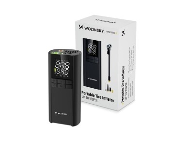 Compresor Wozinsky WPEP-8000, bomba el�ctrica, bater�a externa de 8000 mAh, linterna - negro