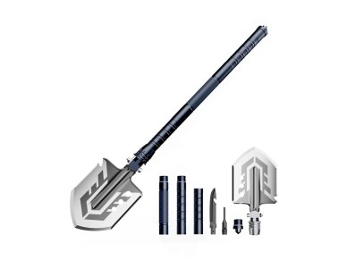 Wozinsky WSS-211 survival bushcraft shovel multifunctional knife breaker flint whistle harpoon 21 in
