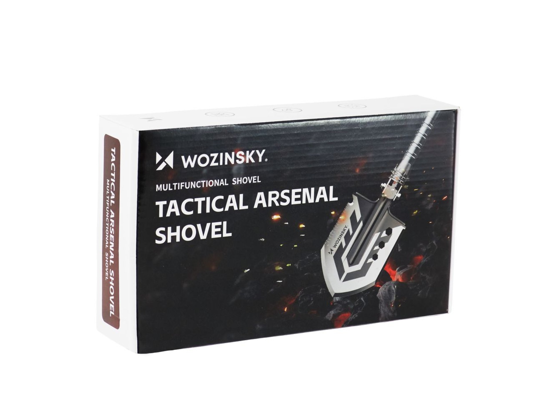 Pala multifuncional de supervivencia y bushcraft Wozinsky WSS-211 con rompecuchillos, pedernal, silb