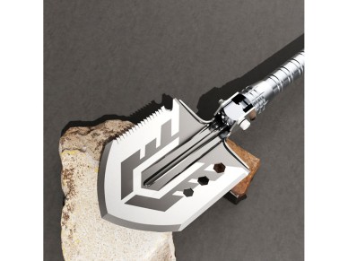 Wozinsky WSS-211 survival bushcraft shovel multifunctional knife breaker flint whistle harpoon 21 in