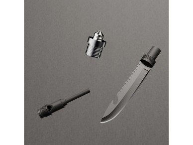 Wozinsky WSS-211 survival bushcraft shovel multifunctional knife breaker flint whistle harpoon 21 in