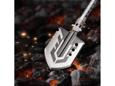 Wozinsky WSS-211 survival bushcraft shovel multifunctional knife breaker flint whistle harpoon 21 in