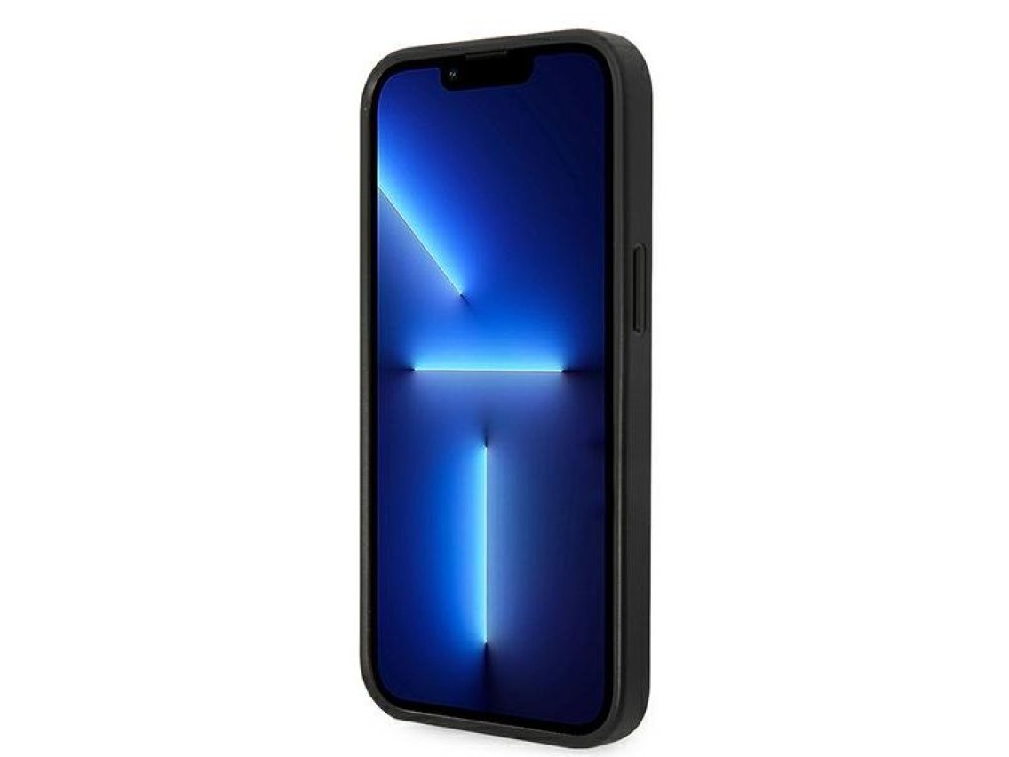 Capa Karl Lagerfeld Saffiano com patch da cabeça de Karl para iPhone 14 - prateada