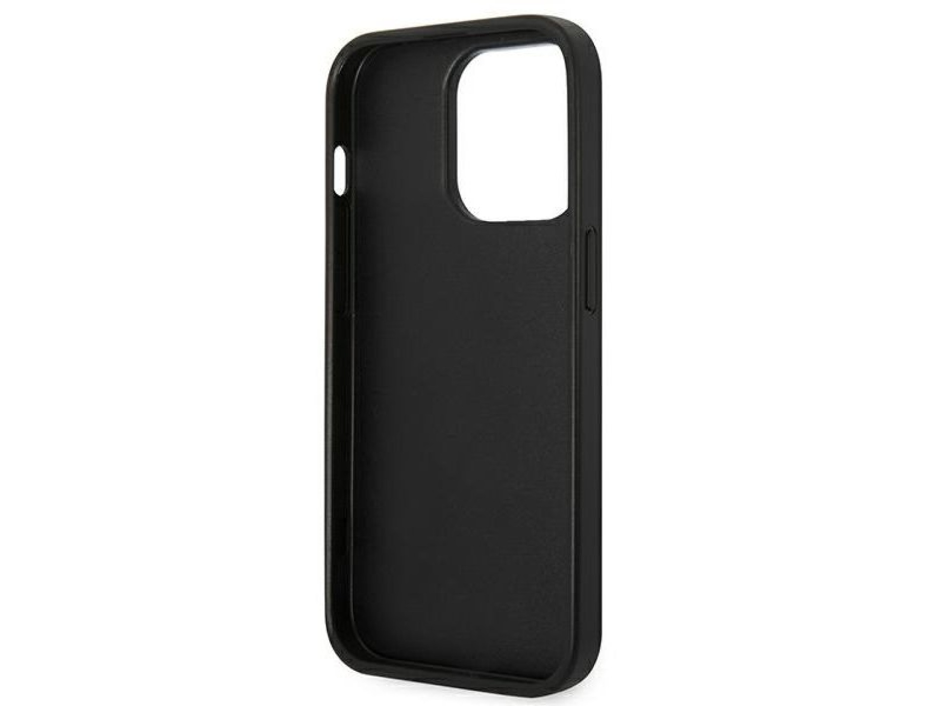 Capa Karl Lagerfeld Saffiano com patch da cabeça de Karl para iPhone 14 Pro - Prateada