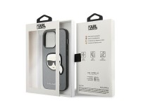 Karl Lagerfeld Saffiano Karl's Head Patch case for iPhone 14 Pro Max - silver Karl Lagerfeld Saffiano Karl's Head Patch case for iPhone 14 Pro Max - silver