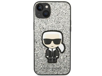 Karl Lagerfeld KLHCP14MGFKPG iPhone 14 Plus 6.7 "hardcase silver / silver Glitter Flakes Ikonik Karl Lagerfeld KLHCP14MGFKPG iPhone 14 Plus 6.7 "hardcase silver / silver Glitter Flakes Ikonik