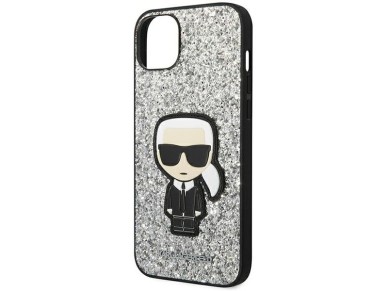 Karl Lagerfeld KLHCP14MGFKPG iPhone 14 Plus 6.7 "hardcase silver / silver Glitter Flakes Ikonik Karl Lagerfeld KLHCP14MGFKPG iPhone 14 Plus 6.7 "hardcase silver / silver Glitter Flakes Ikonik