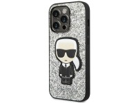 Karl Lagerfeld KLHCP14XGFKPG iPhone 14 Pro Max 6.7 "hardcase silver / silver Glitter Flakes Ikonik Karl Lagerfeld KLHCP14XGFKPG iPhone 14 Pro Max 6.7 "hardcase silver / silver Glitter Flakes Ikonik