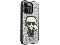 Karl Lagerfeld KLHCP14XGFKPG iPhone 14 Pro Max 6.7 "hardcase silver / silver Glitter Flakes Ikonik Karl Lagerfeld KLHCP14XGFKPG iPhone 14 Pro Max 6.7 "hardcase silver / silver Glitter Flakes Ikonik