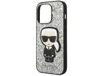 Karl Lagerfeld KLHCP14XGFKPG iPhone 14 Pro Max 6.7 "hardcase silver / silver Glitter Flakes Ikonik Karl Lagerfeld KLHCP14XGFKPG iPhone 14 Pro Max 6.7 "hardcase silver / silver Glitter Flakes Ikonik