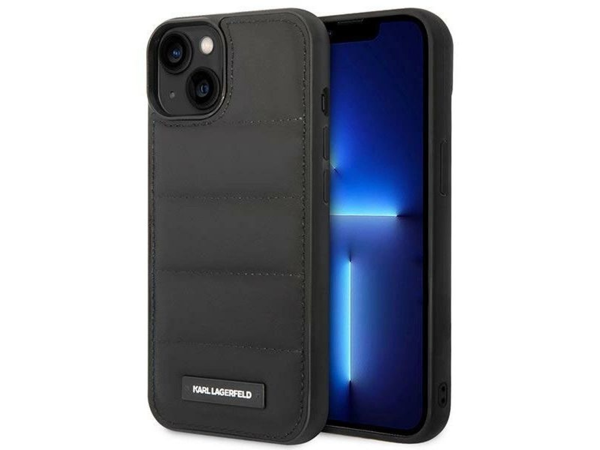 Capa Karl Lagerfeld Puffy Elongated Logo para iPhone 14 Plus - Preta