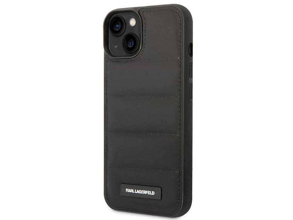 Capa Karl Lagerfeld Puffy Elongated Logo para iPhone 14 Plus - Preta