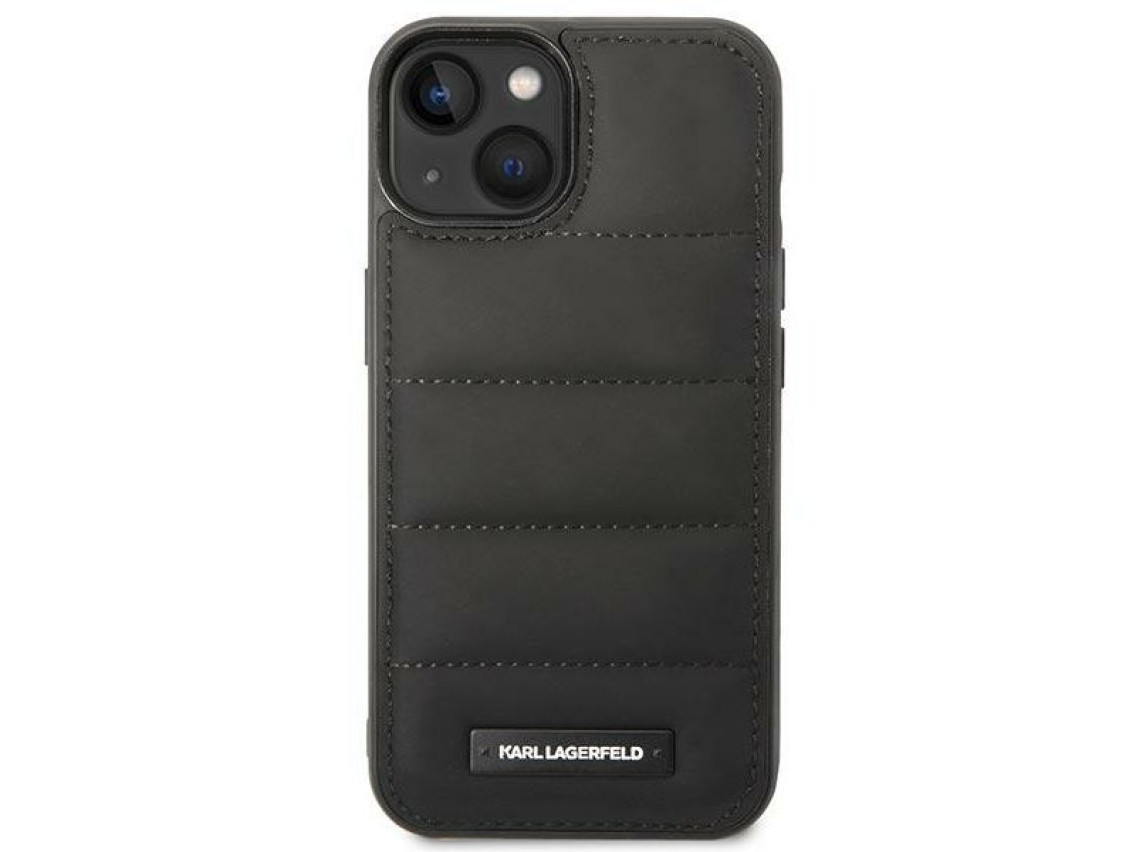 Capa Karl Lagerfeld Puffy Elongated Logo para iPhone 14 Plus - Preta