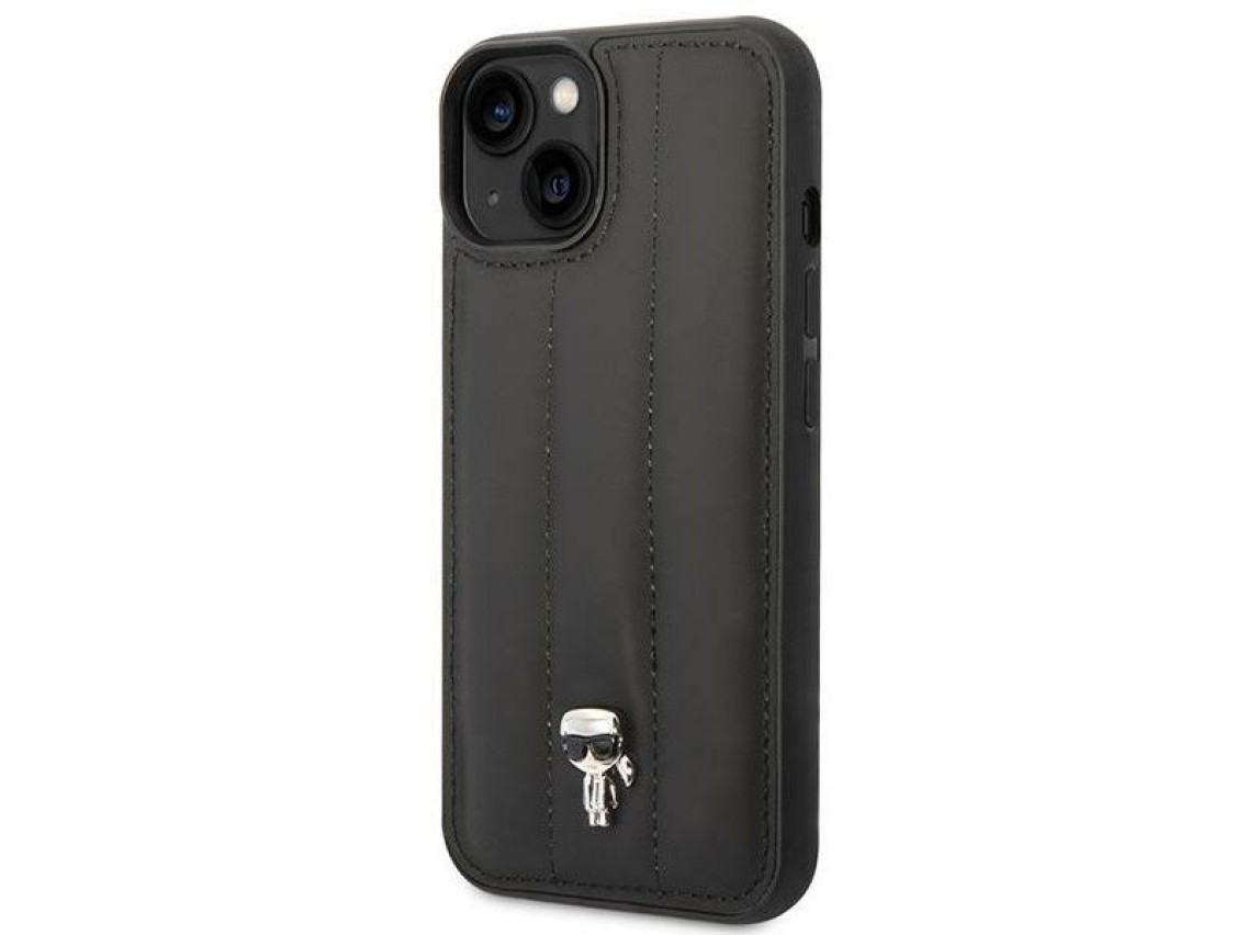 Karl Lagerfeld Puffy Ikonik Pin Case for iPhone 14 Plus - Black