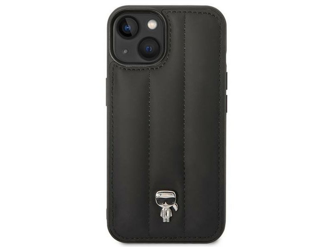 Karl Lagerfeld Puffy Ikonik Pin Case for iPhone 14 Plus - Black