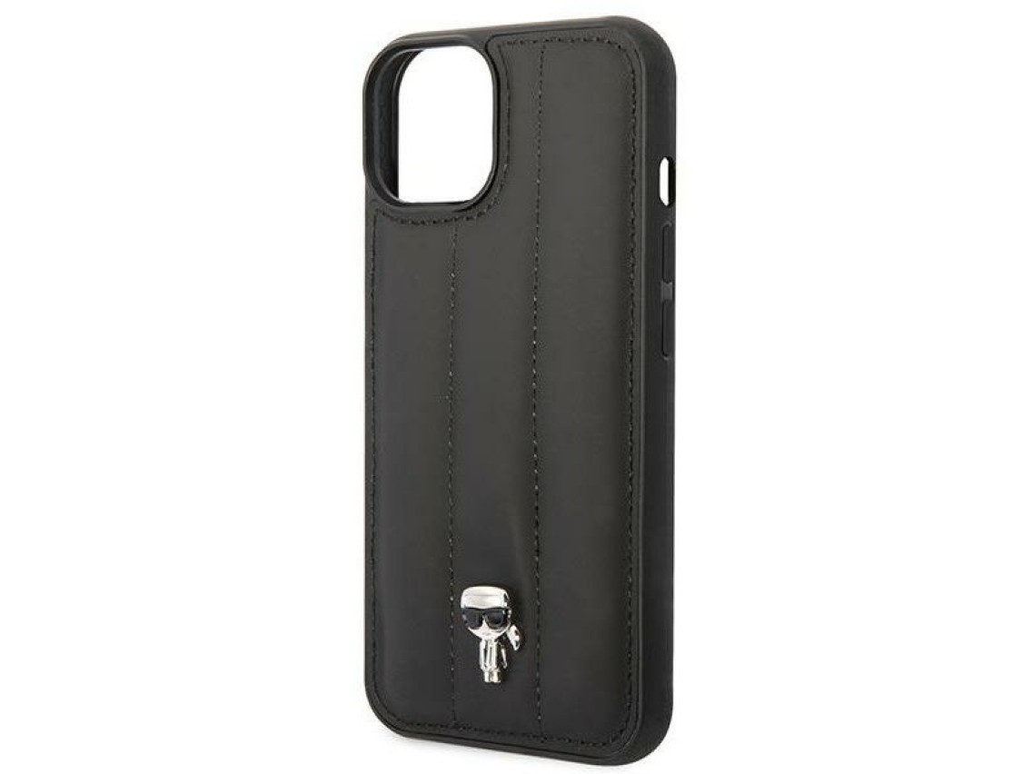 Karl Lagerfeld Puffy Ikonik Pin Case for iPhone 14 Plus - Black