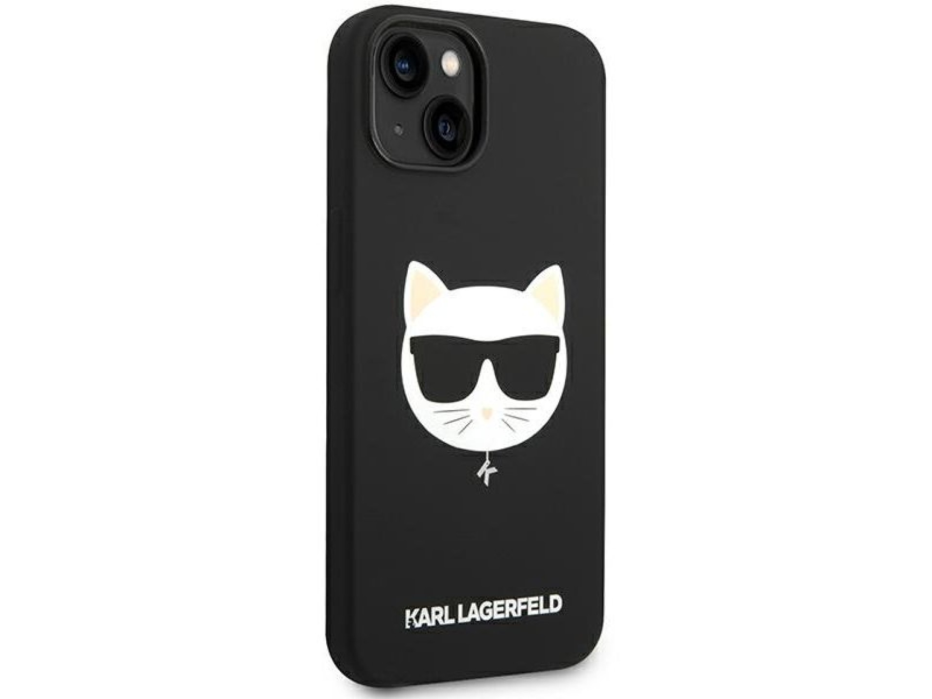 Capa rígida preta Karl Lagerfeld KLHMP14MSLCHBK para iPhone 14 Plus de 6,7 polegadas com conector Ch