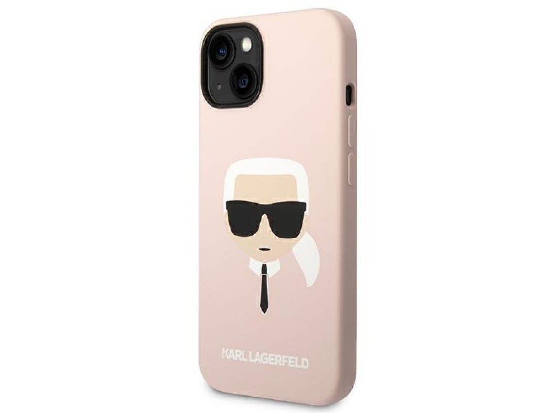 Karl Lagerfeld Silicone Karl's Head MagSafe Case for iPhone 14 Plus - Light Pink