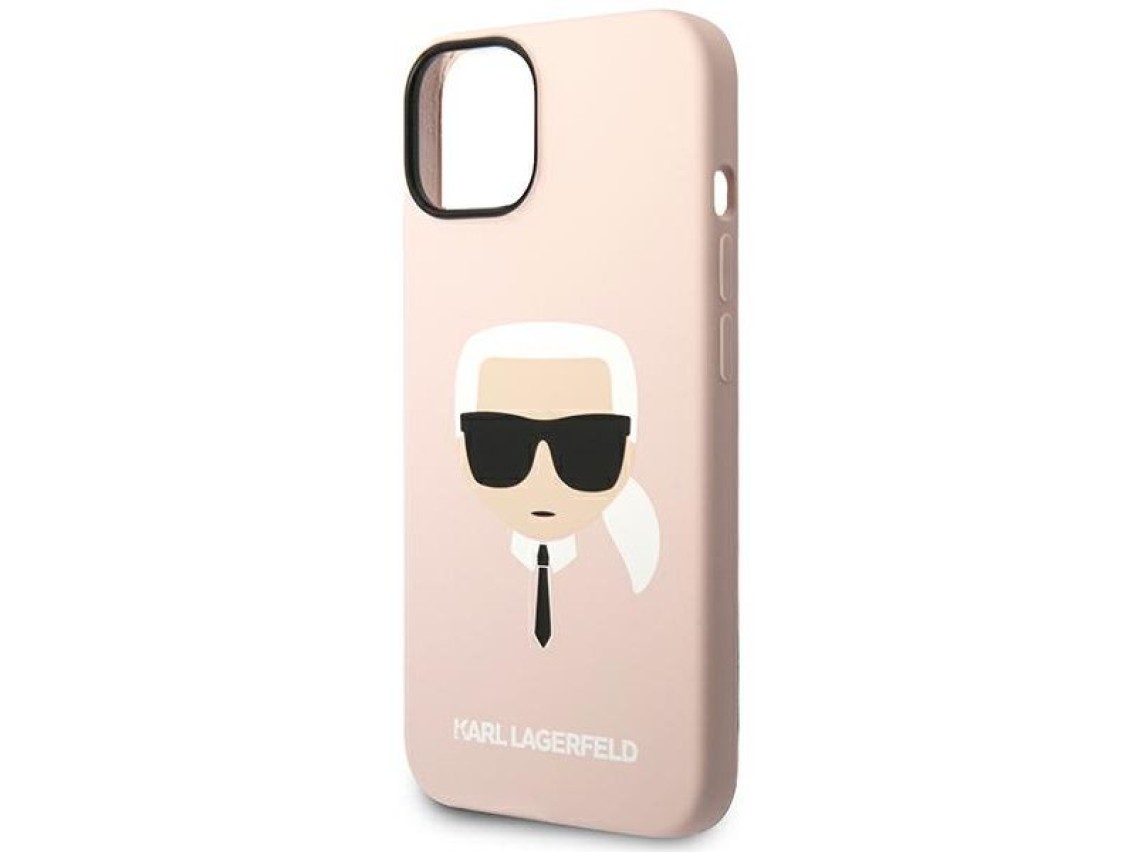 Karl Lagerfeld Silicone Karl's Head MagSafe Case for iPhone 14 Plus - Light Pink