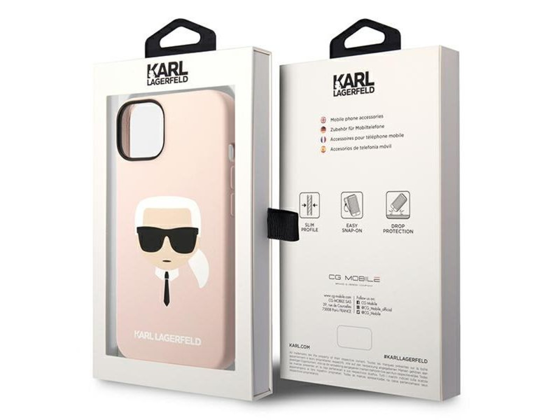 Karl Lagerfeld Silicone Karl's Head MagSafe Case for iPhone 14 Plus - Light Pink