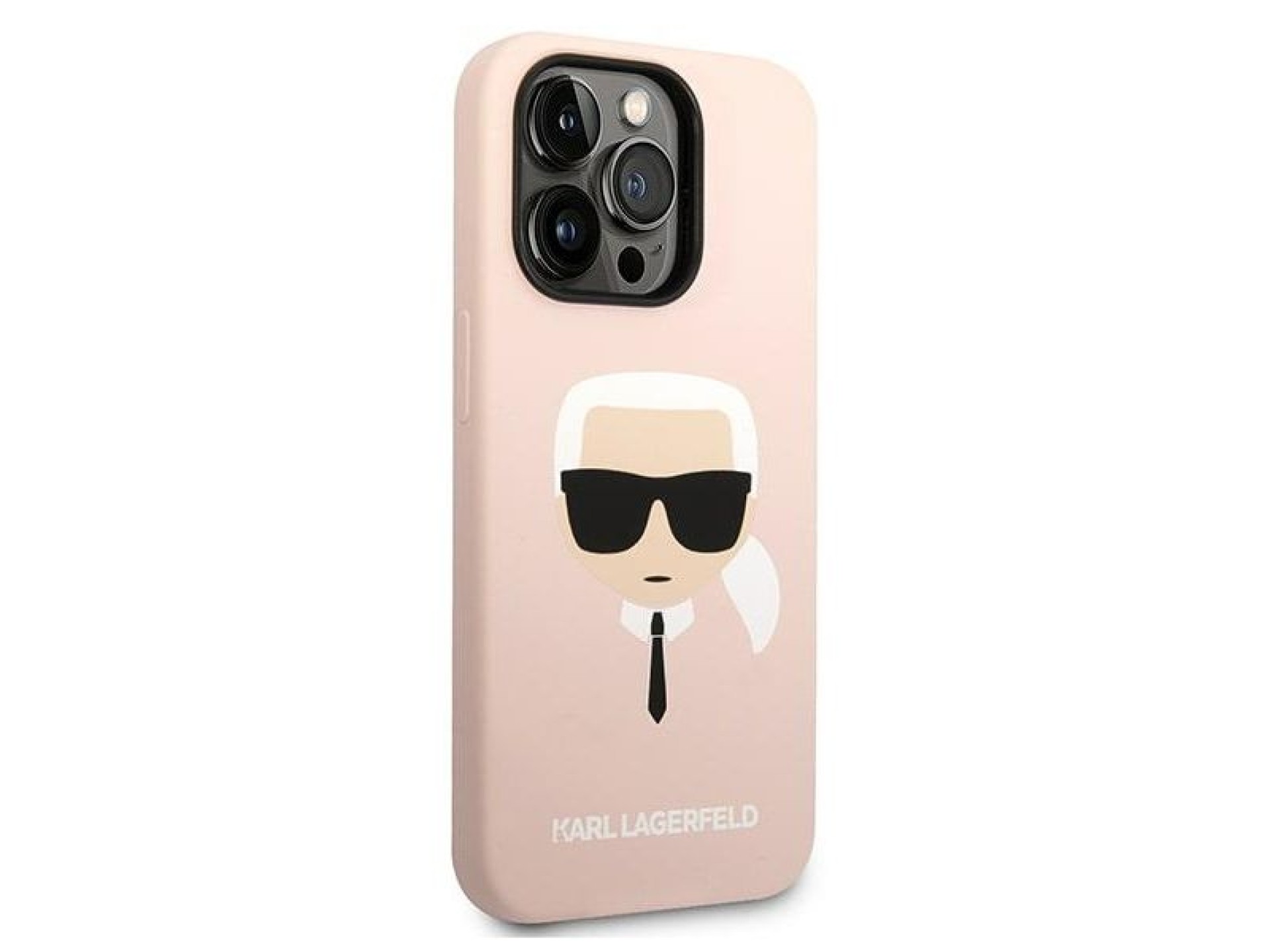Funda rígida Karl Lagerfeld KLHMP14LSLKHLP para iPhone 14 Pro de 6,1 pulgadas, color rosa claro/sili