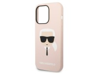 Funda rígida Karl Lagerfeld KLHMP14LSLKHLP para iPhone 14 Pro de 6,1 pulgadas, color rosa claro/sili Funda rígida Karl Lagerfeld KLHMP14LSLKHLP para iPhone 14 Pro de 6,1 pulgadas, color rosa claro/sili