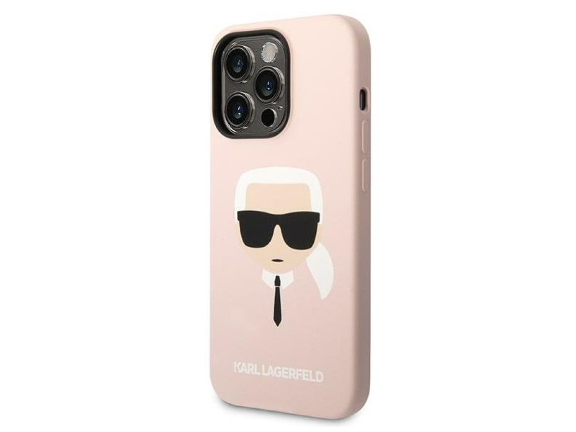 Capa rígida Karl Lagerfeld KLHMP14XSLKHLP para iPhone 14 Pro Max 6.7" rosa claro / Silicone rosa cla