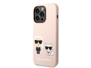 Karl Lagerfeld KLHMP14LSSKCI iPhone 14 Pro 6.1 "funda r�gida rosa claro / silicona rosa claro Karl &