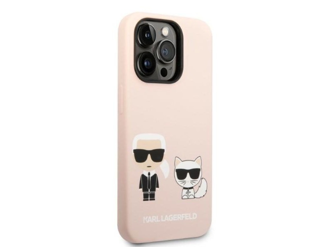 Karl Lagerfeld KLHMP14LSSKCI iPhone 14 Pro 6.1 "hardcase light pink / light pink Silicone Karl & Cho