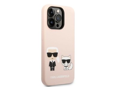 Karl Lagerfeld KLHMP14LSSKCI iPhone 14 Pro 6.1 "funda r�gida rosa claro / silicona rosa claro Karl &