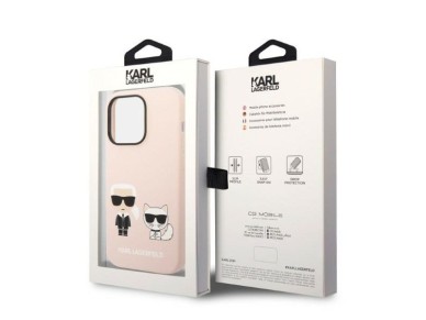 Karl Lagerfeld KLHMP14LSSKCI iPhone 14 Pro 6.1 "funda r�gida rosa claro / silicona rosa claro Karl &