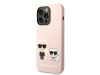 Capa rígida Karl Lagerfeld KLHMP14XSSKCI para iPhone 14 Pro Max 6.7" rosa claro/silicone rosa claro Capa rígida Karl Lagerfeld KLHMP14XSSKCI para iPhone 14 Pro Max 6.7" rosa claro/silicone rosa claro